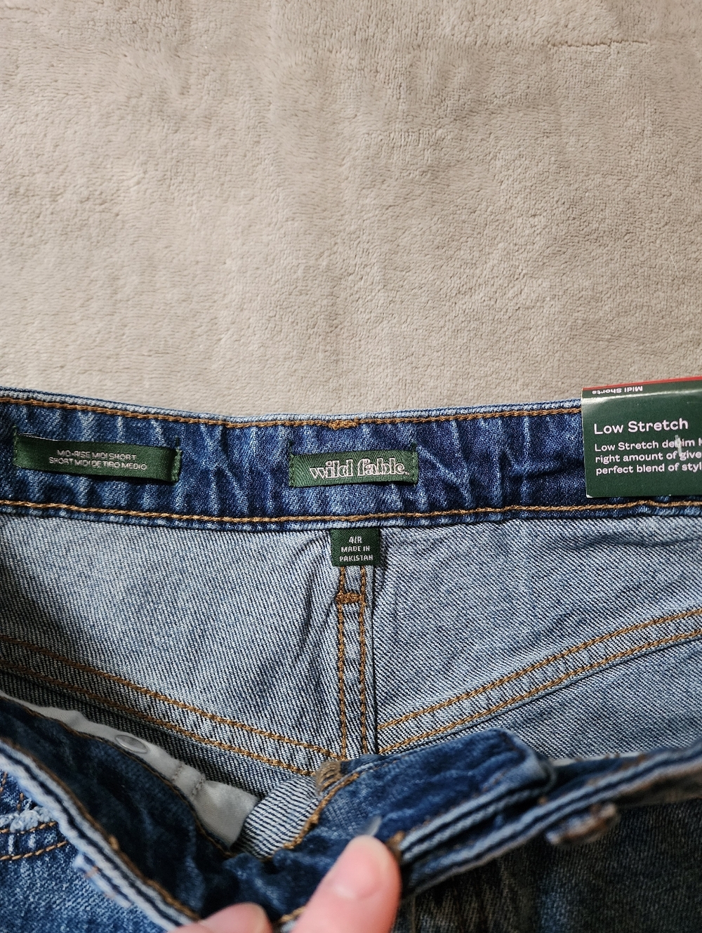 Denim Shorts NWT | Mid Rise Classic Blue Everyday Jean Shorts | 4 - Picture 5 of 8